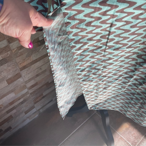 New Zara Printed Long Sleeve Sea Green Tunic/Swim Cover-Up/Blouse/Top NWT - Picture 7 of 11